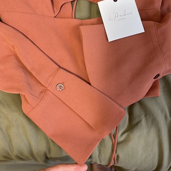 NWT L’Academie nikita corset long sleeve structured blouse - Picture 6 of 6